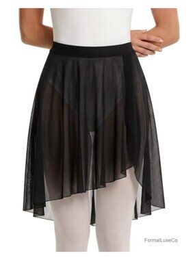 Mesh Ballet Wrap Skirt Asymmetrical Petal Hem Dance Skirt